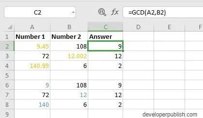 How to use GCD Function in Excel?