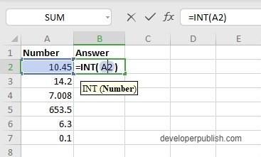 Что такое int в excel