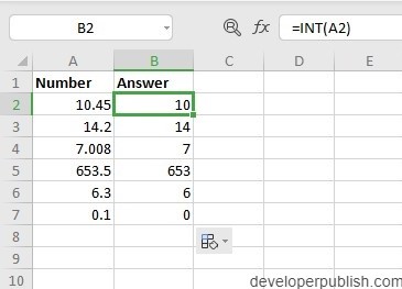 How to use INT Function in Excel?
