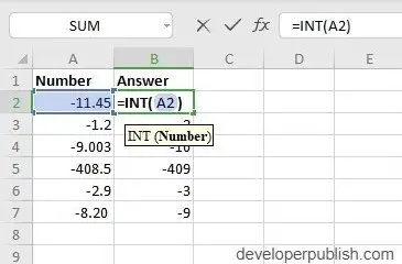 Что такое int в excel