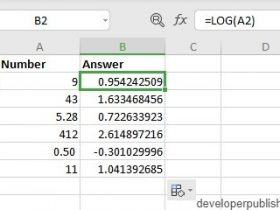 LOG Function in Excel