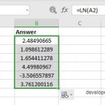 LN Function in Excel