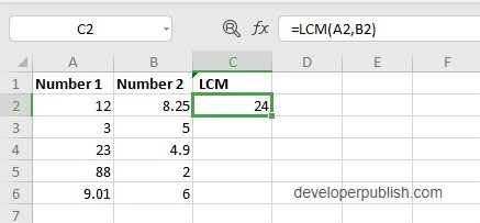 How to use LCM Function in Excel?