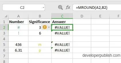 MROUND Function in Excel