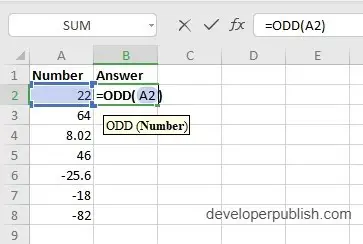 How the ODD Function works in Excel?