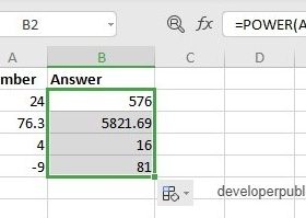 POWER Function in Excel