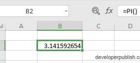 PI Function in Excel