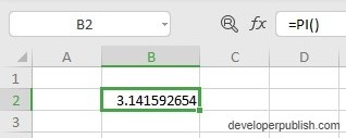 PI Function in Excel