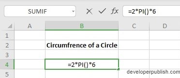PI Function in Excel