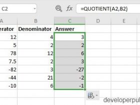 QUOTIENT Function in Excel
