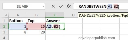 How to use RANDBETWEEN in Excel?