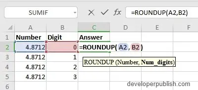 How does the ROUNDUP Function work in Excel?