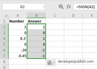 How to use SIGN Function in Excel?
