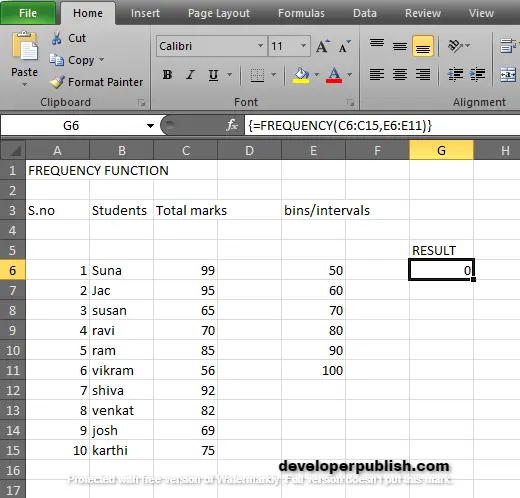 How to use FREQUENCY Function in Excel?