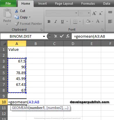 How to use GEOMEAN Function in Excel?