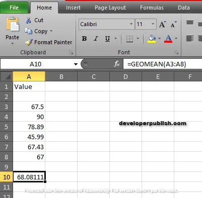 How to use GEOMEAN Function in Excel?