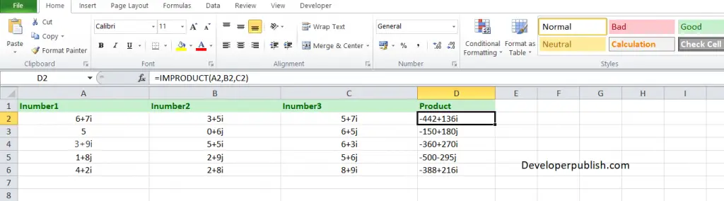 How to use the IMPRODUCT function in Excel?