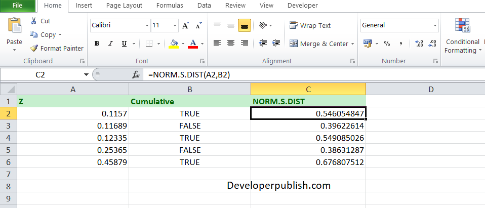 How to use the NORM.S.DIST Function in Excel?