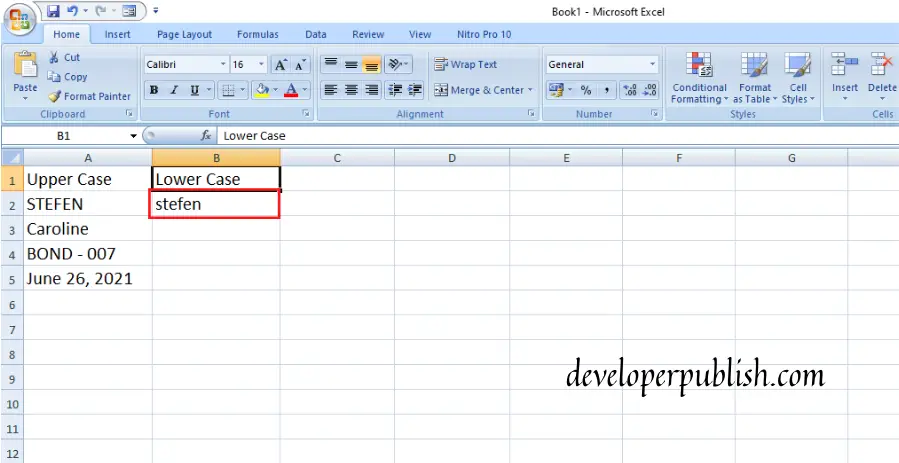 How to use LOWER function in Excel?
