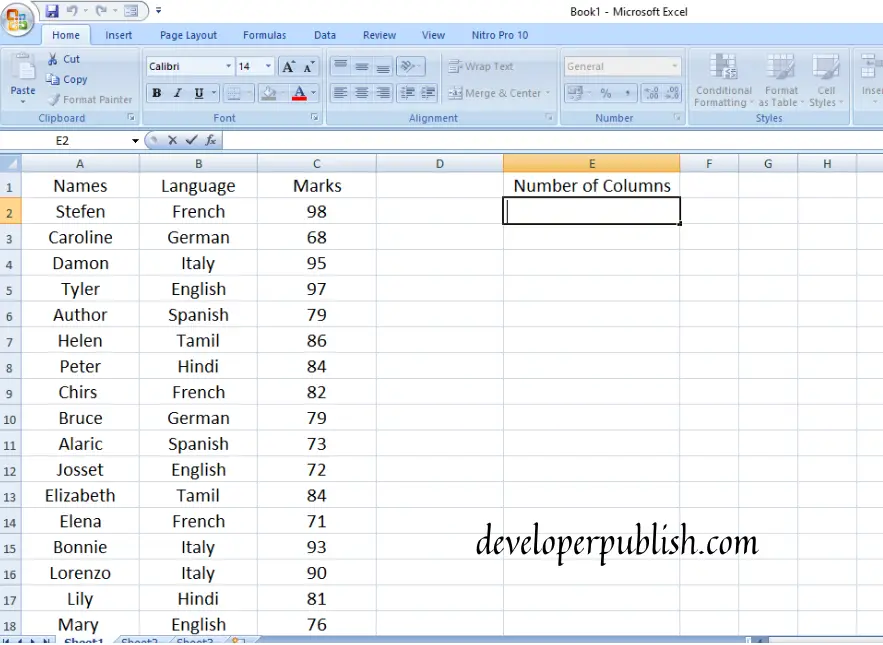 How to use COLUMNS function in Excel?