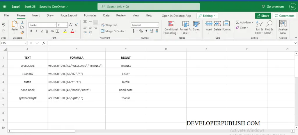 How to use SUBSTITUTE Function in Excel? 