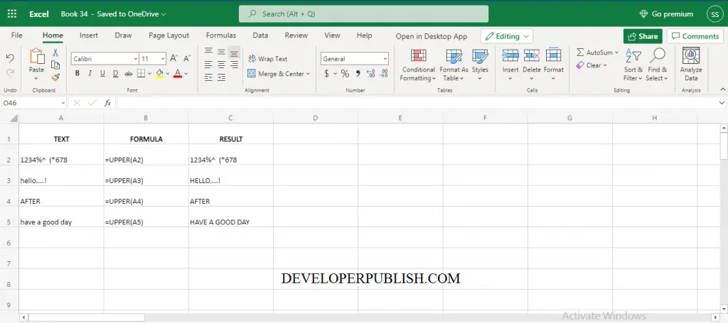 How to use UPPER Function in Excel? 