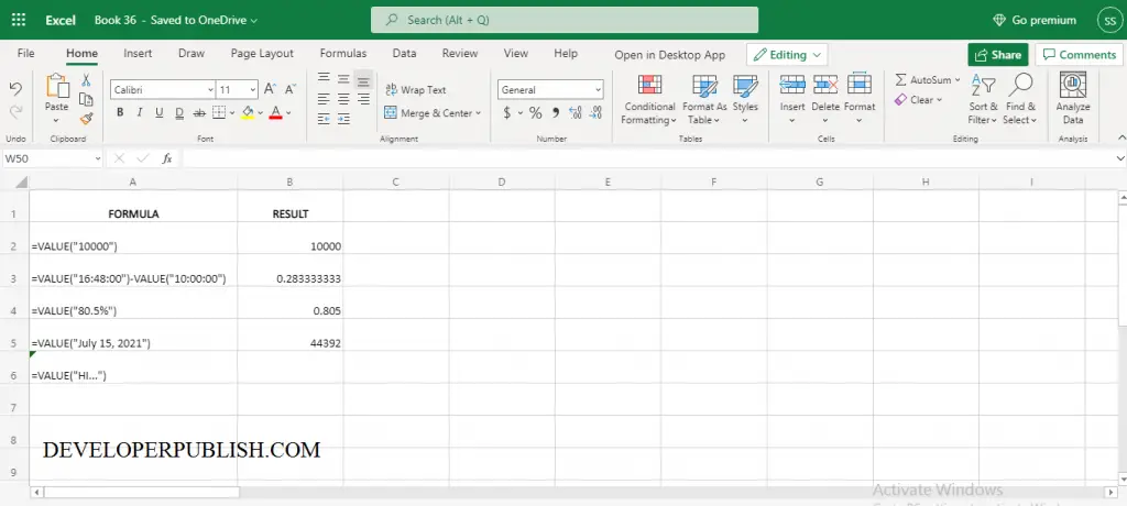 How to use the VALUE Function in Excel? 