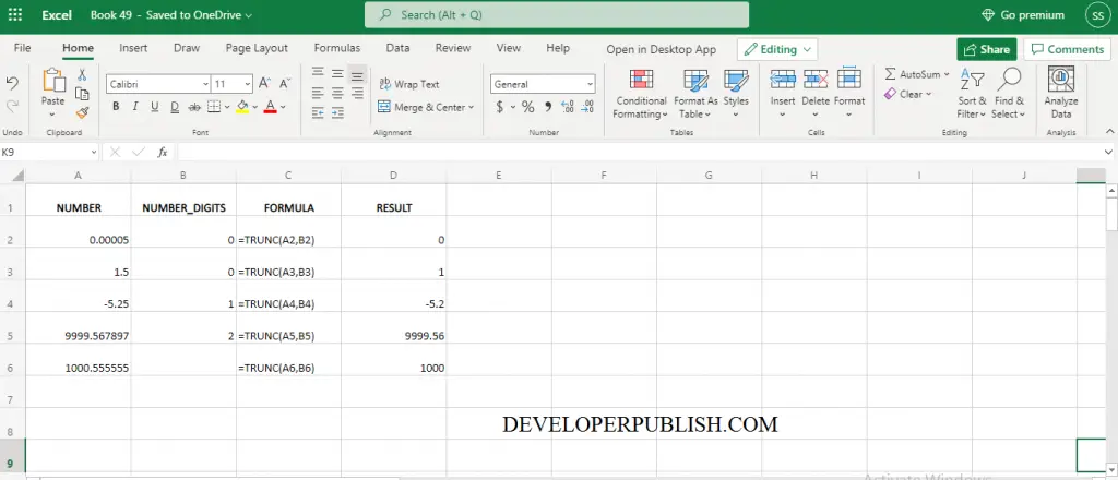 How TRUNC Function works in Excel? 