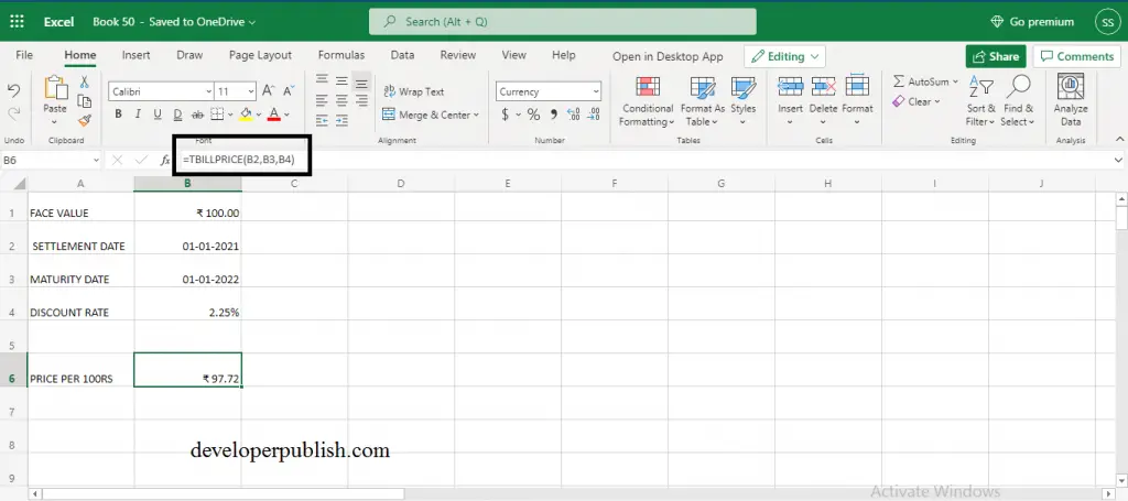 How to use TBILLPRICE Function in Excel? 