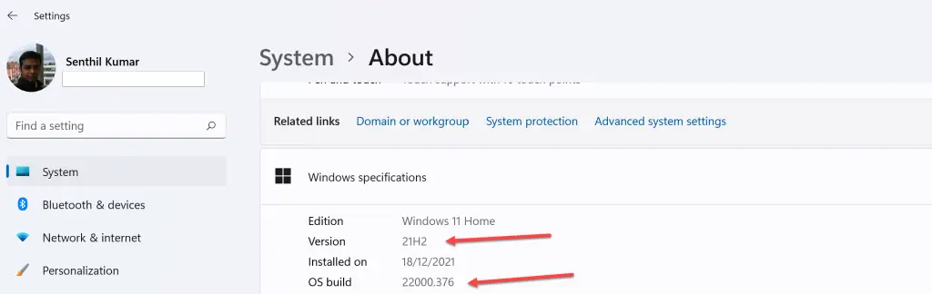 How to find the Windows 11 Version and Build Number?