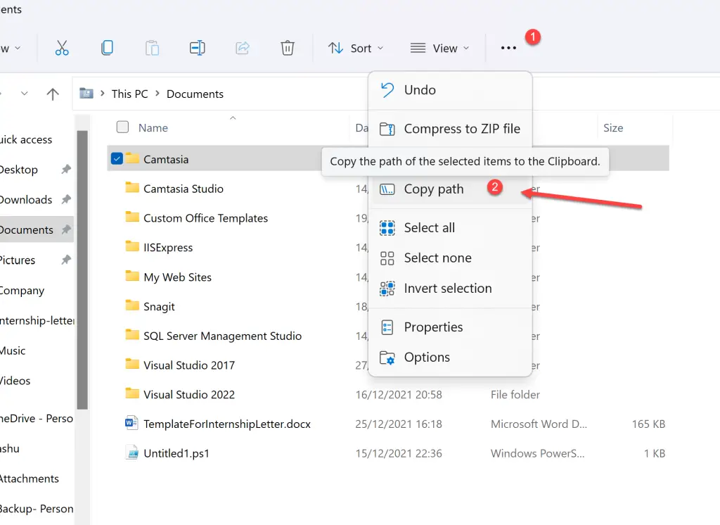 How to Copy Path of Selected File or Folder in Windows 11?