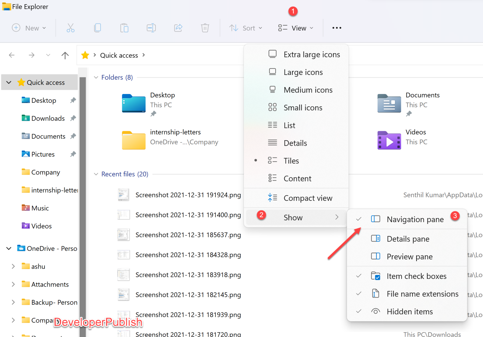 How To Show Or Hide Navigation Pane In Windows 11 File Explorer?