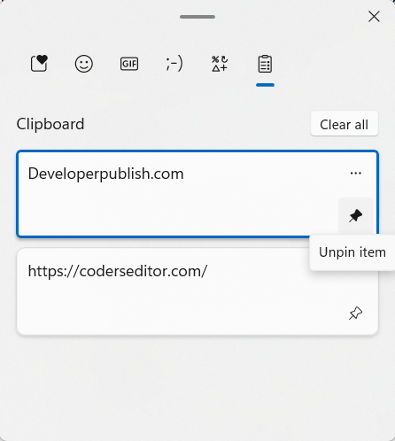 How to Pin or Unpin Items in Clipboard History in Windows 11?