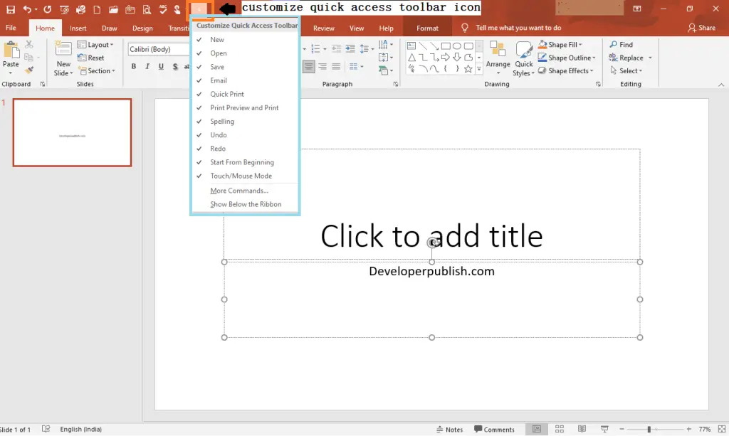 How to Customize Quick Access Toolbar in PowerPoint?