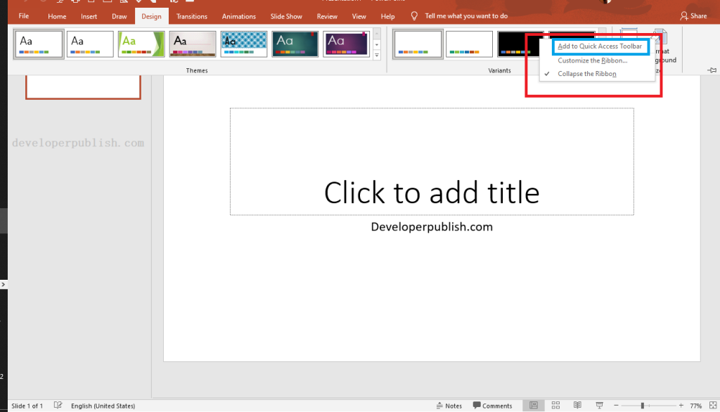 How to Customize Quick Access Toolbar in PowerPoint?