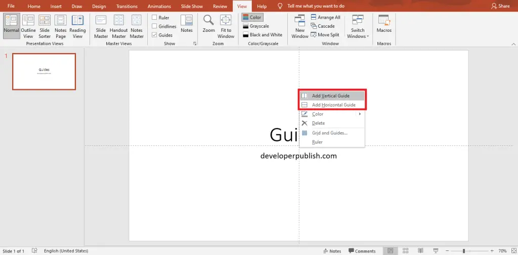 How to Add more than one Guides in PowerPoint?