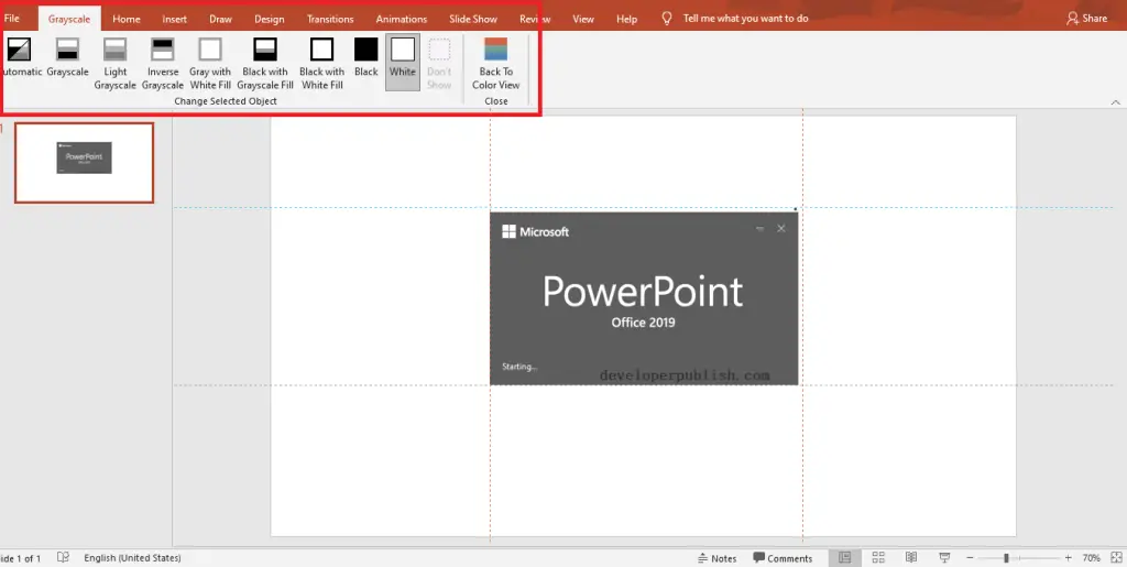 Grayscale in PowerPoint