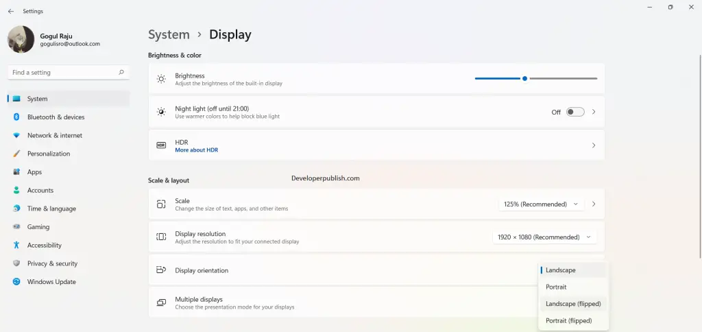 How to Change Display Orientation in Windows 11?