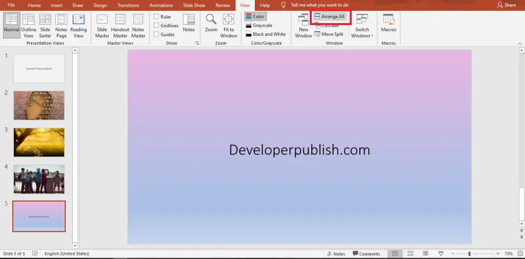 How to Arrange Windows in PowerPoint?