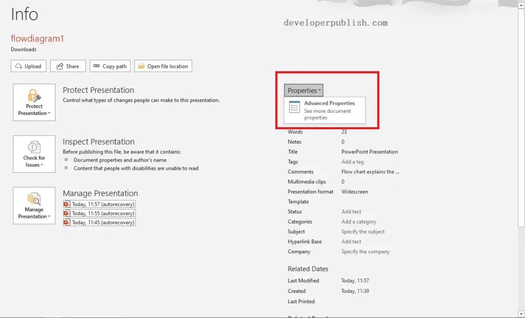 Setting File Properties in PowerPoint