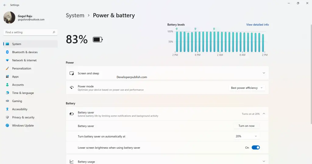 How to Switch On or Off Battery Saver in Windows 11?