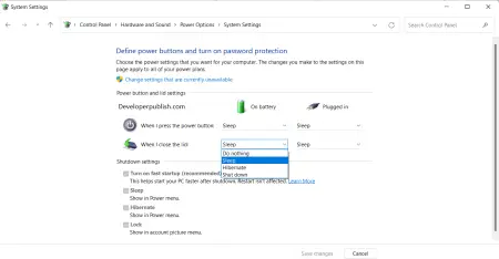 How to Change Lid Close Action in Windows 11?