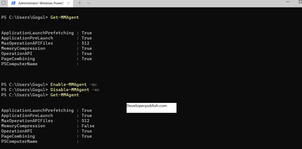 How to check if Memory Compression is Currently Enabled or Disabled?