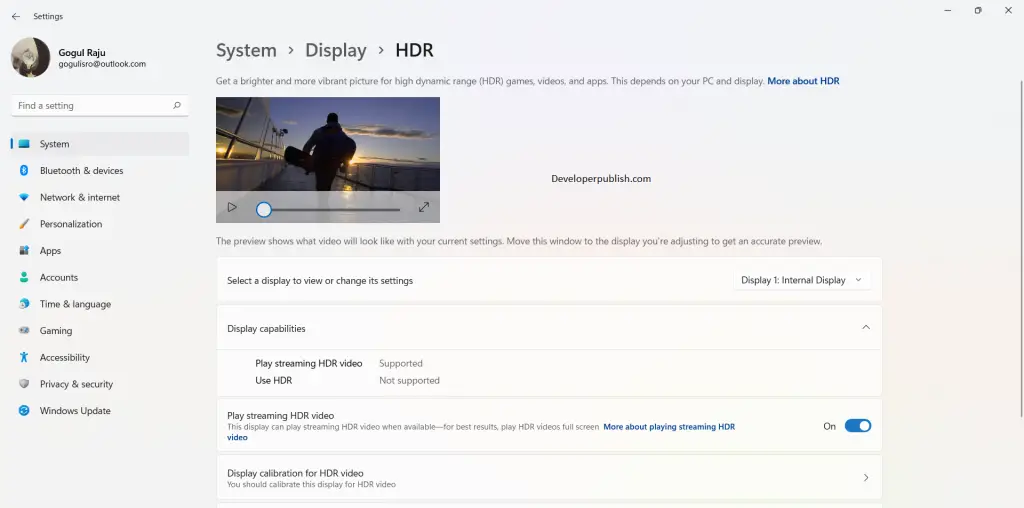 How to Turn On or Off HDR for Display in Windows 11?