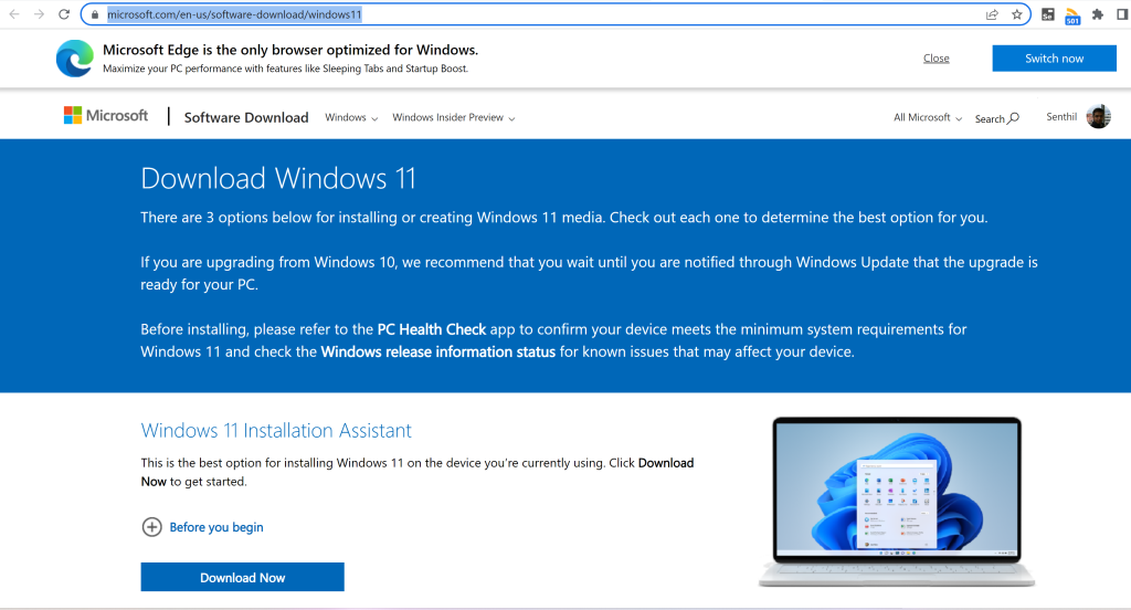Download Windows 11 ISO file from Official Microsoft Site