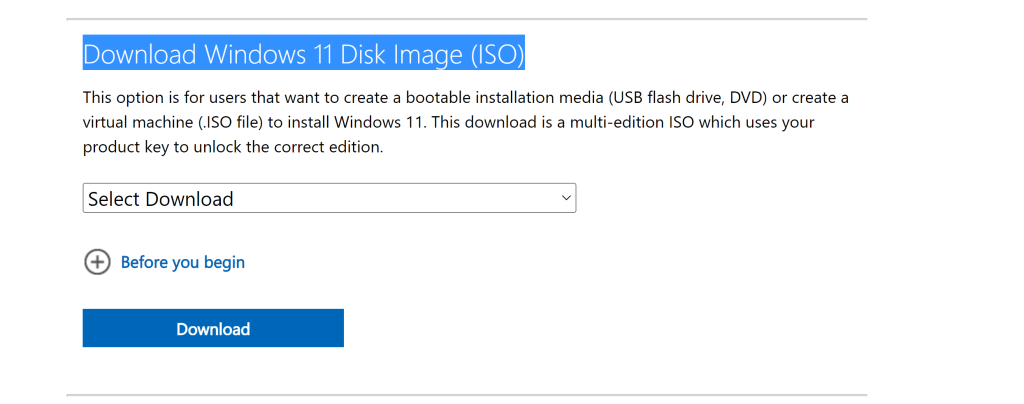 Download Windows 11 ISO file from Official Microsoft Site