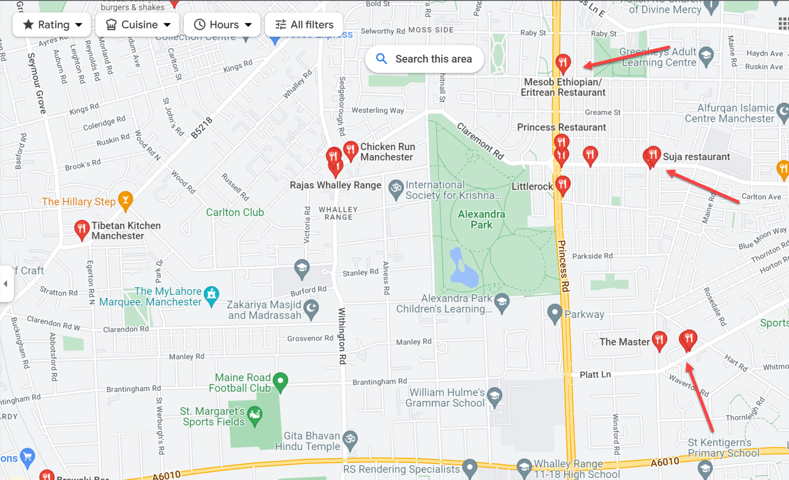 How to Find the Top Restaurants in your Area in Google Maps?