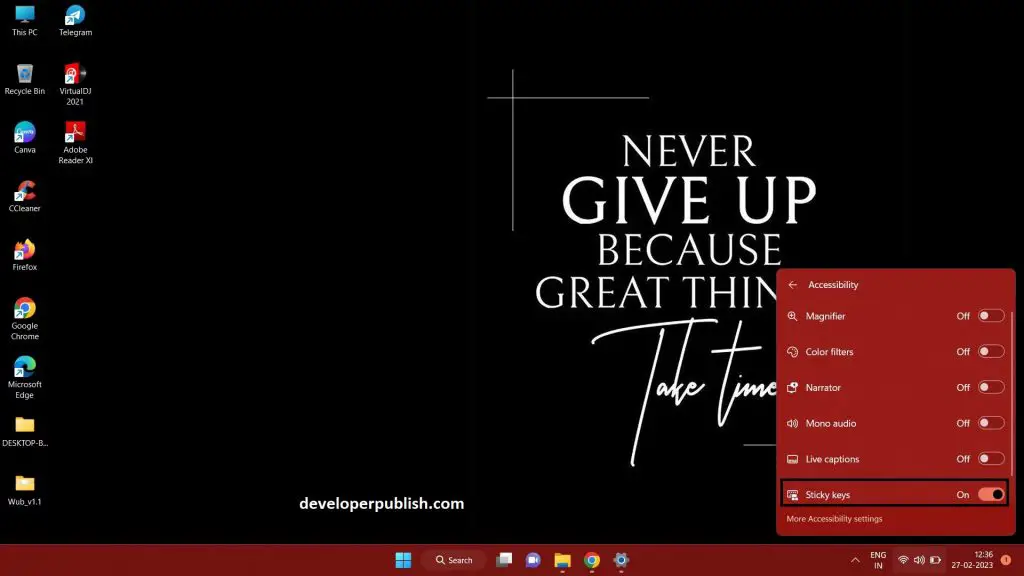 How to Turn On or Off Sticky Keys in Windows 11