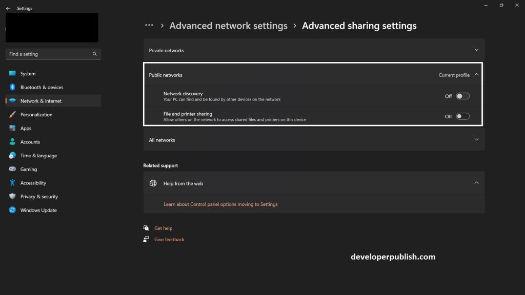 Different ways to Turn On/Off Network Discovery in Windows 11