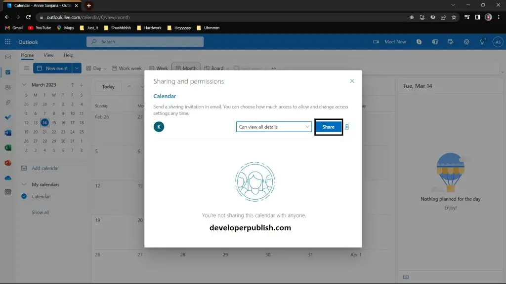 How to Share your Outlook Web Calendar with Others?
